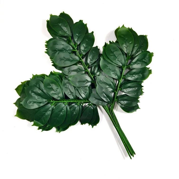 Artificial Banyan Maple Mango Leaves Fake Foliage Greenery Stems for Decoration Outdoor Landscape Tree Making