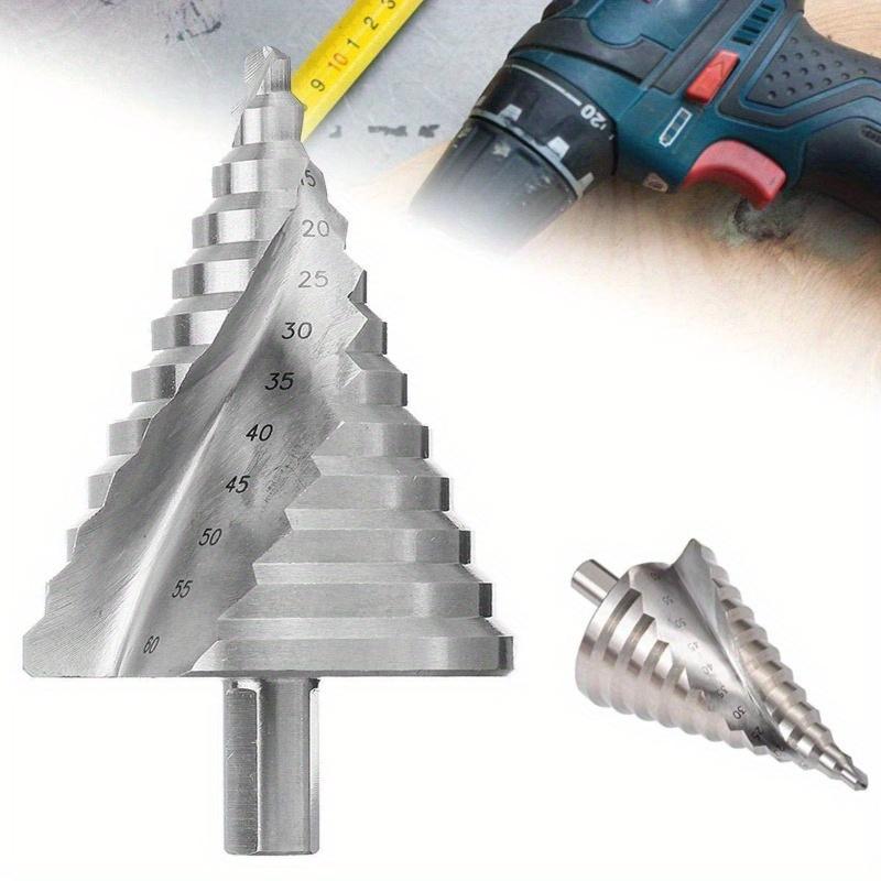1 Pcs 6-60mm Step Drill Bit 12.5mm/0.5” Shank 4241 HSS Groove Drill Bit For Wood Plastic Thin Metal Sheet