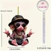 2D Acrylic Pendant Hanging Ornament with Lanyard Easy To Hang Cartoon Monkey