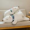 Cute Soft Pudding Polar Bear Plush Toy for Kids Girl Sofa Pillow Stuffed Animal Toy Pillow,Birthday Gift Plushies Toy Polar Bear