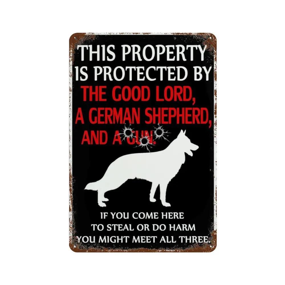 Mfoever Beware Of Dog Sign Beware Of The Dog Tin Sign Funny Dog Warning Metal Signs Dog  For Yard Fence Guard Dog Sign Outdoor Decor