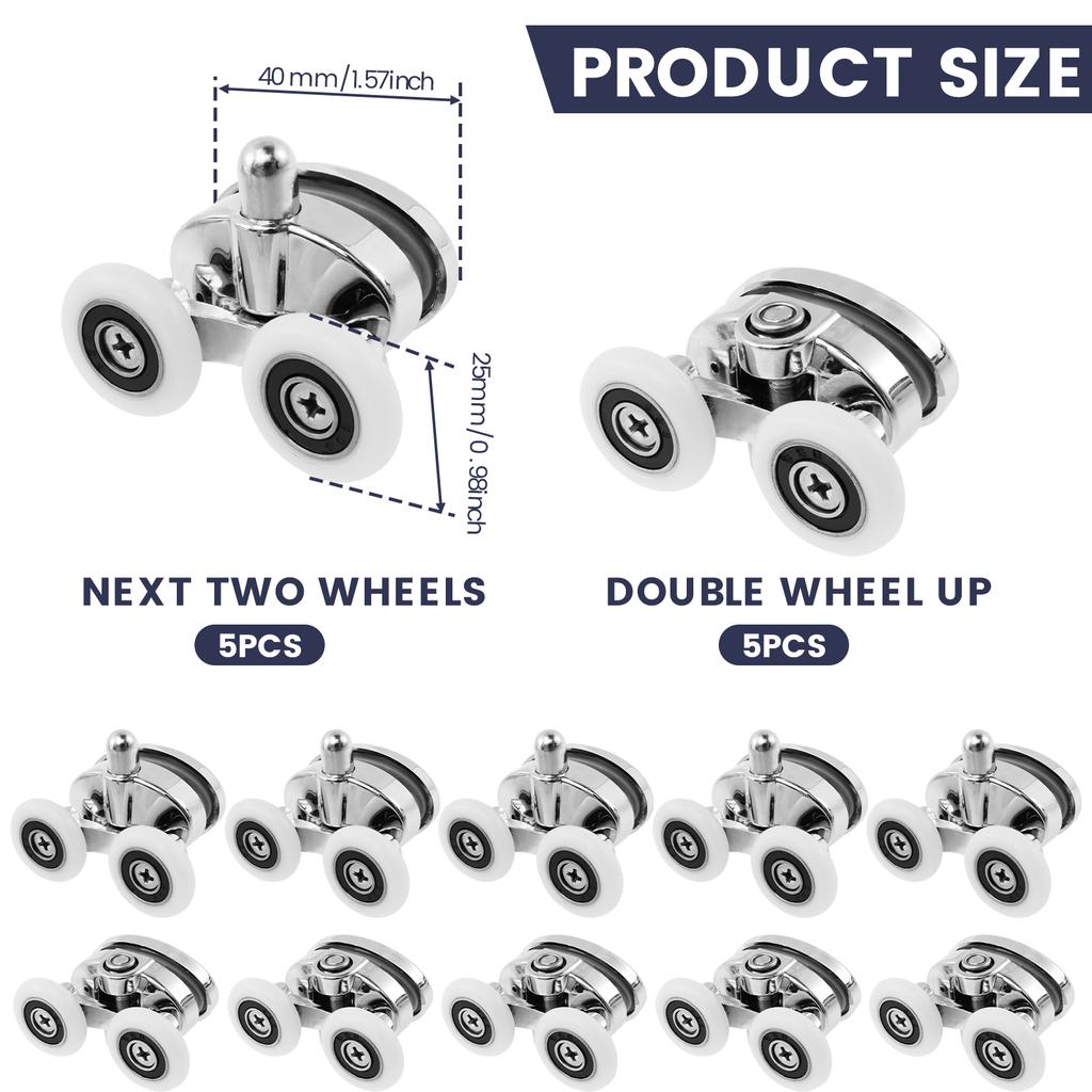8Pcs 23mm Aluminum Alloy Top Shower Door Rollers Pulley Bathroom Sliding Glass Door Wheels Sliding Door Wheels Rollers Bathroom