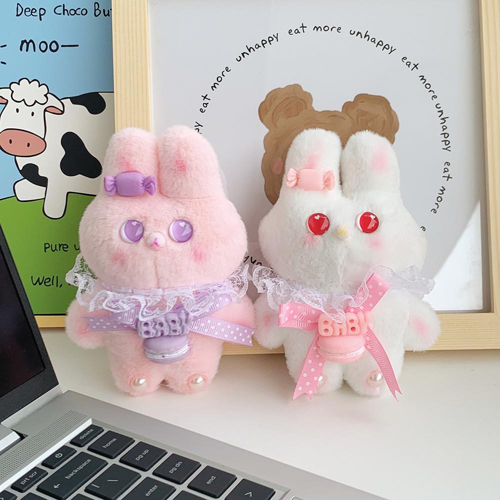 Cute Lace Rabbit Plush Toy Keychain Darling Keyring For Bags And Backpacks