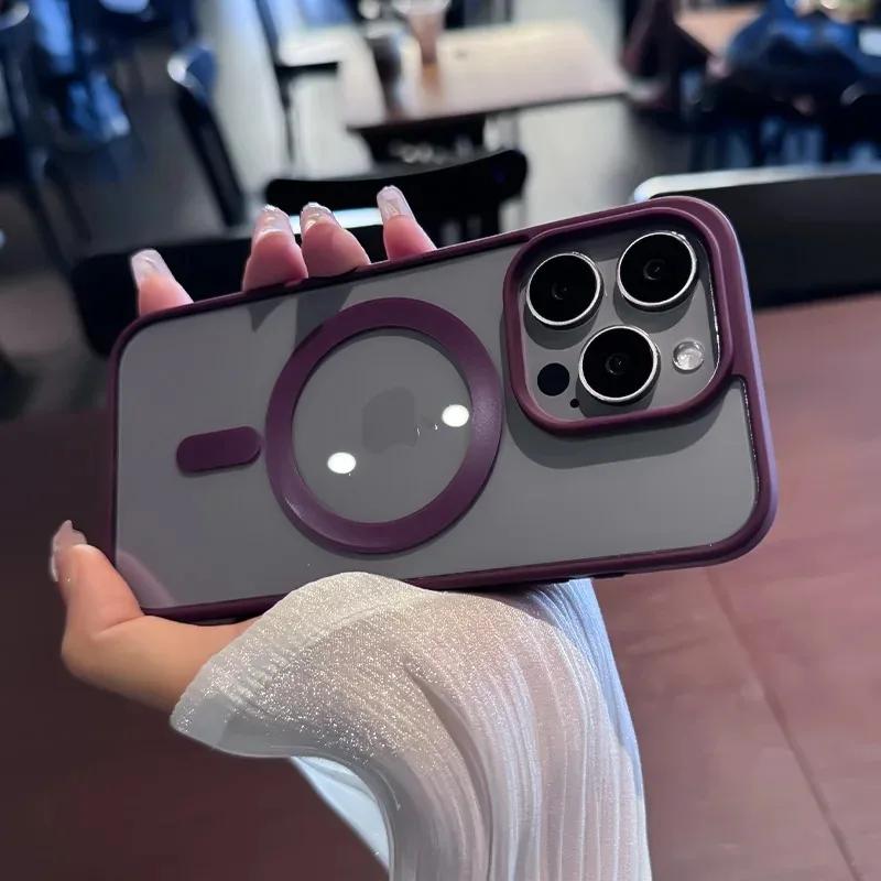 Luxury For Magsafe Transparent Case For iPhone 17 16 11 12 13 14 15 Pro Max Plus Mini Magnet Shockproof Clear Bumper Cover
