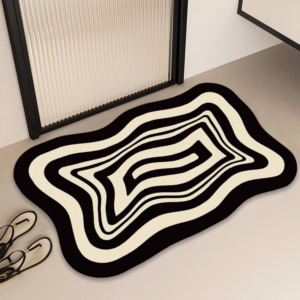 Irregular Simple Printing Bathroom Thickening Mat Bath Non-slip Carpets In Wash Basin Bathtub Side Floor Rug Shower Room Doormat Memory Foam 3D Pad