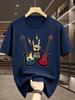 LETS ROCK Guitar Print Unisex WoUnisex Summer Fashion Tshirt Rock Music Graphic Cotton Short Sleeve Tee Casual Tops