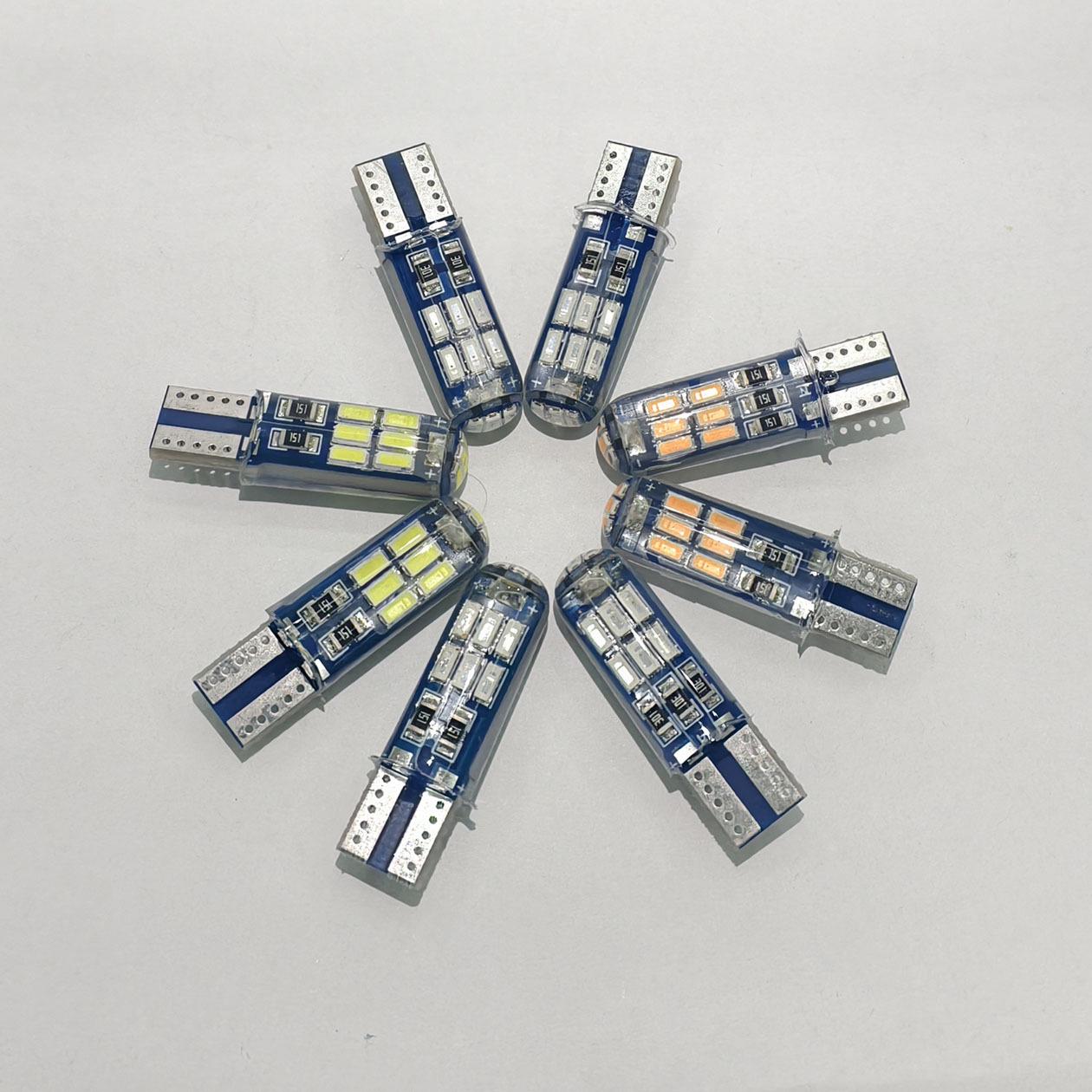 

Новая светодиодная лампа T10 15SMD 4014 на силиконовой основе для подсветки номерного знака и габаритного света T10 (Constant On) розовый