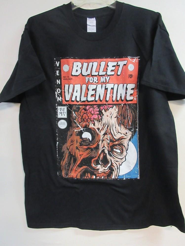 BULLET FOR MY VALENTINE ОФИЦИАЛЬНЫЙ МЕРЧ КОМИКС ГРУППА КОНЦЕРТ МУЗЫКА ФУТБОЛКА БОЛЬШАЯ Унисекс Футболка XXXXL