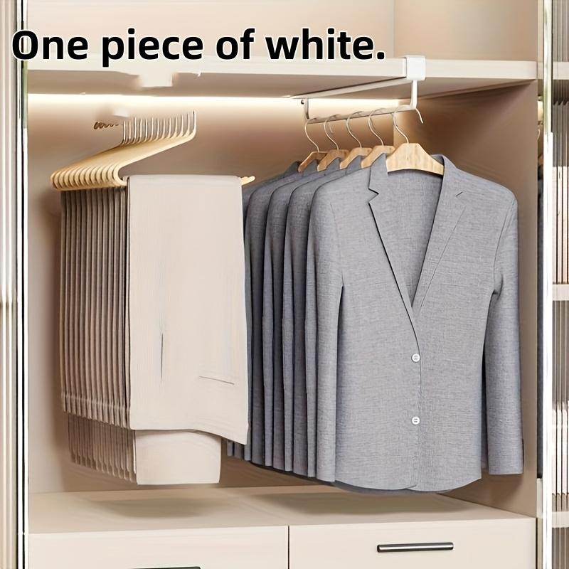 Space-saving Wardrobe Pants Hanger, Large-capacity Hanging Rack,Non-slip Multi-functional Clothing Storage Rack,Easy to Install