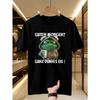 Men'S Funny Frog Coffee T-Shirt - Humorous Frog And Coffee Bean Print, Neck Short Sleeve Summer Casual Tee Suitable for Casual Attire