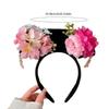 Ancient Chinese Qings Costume Flower Hairband Wedding Hairband Theme Party Gathering Headband Stage Performances Props