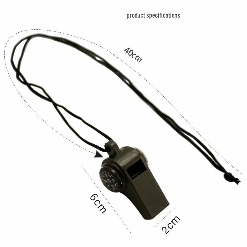 Outdoor Survival Whistle with Compass and Thermometer (5-Pack)