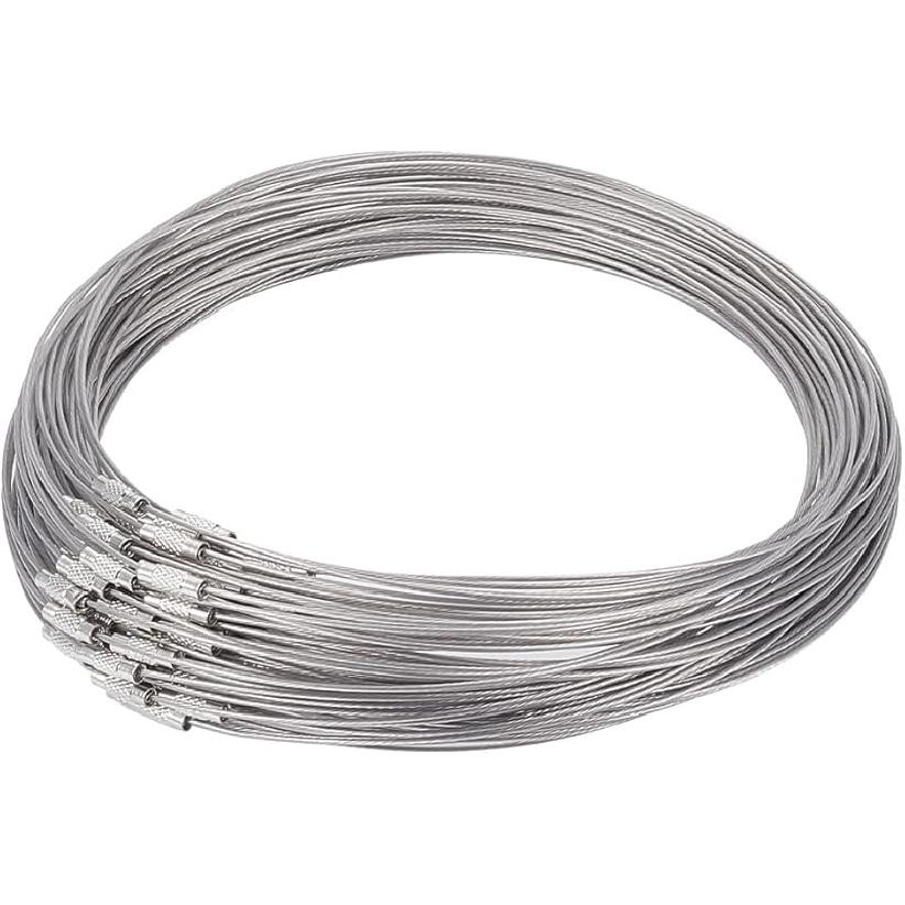 UNICRAFTALE 8 Colors 64pcs 17.5inch Stainless Steel Necklace Wire Cord Choker Chain with Brass Screw Clasp Wire Necklace Chains Wire Necklace Cord