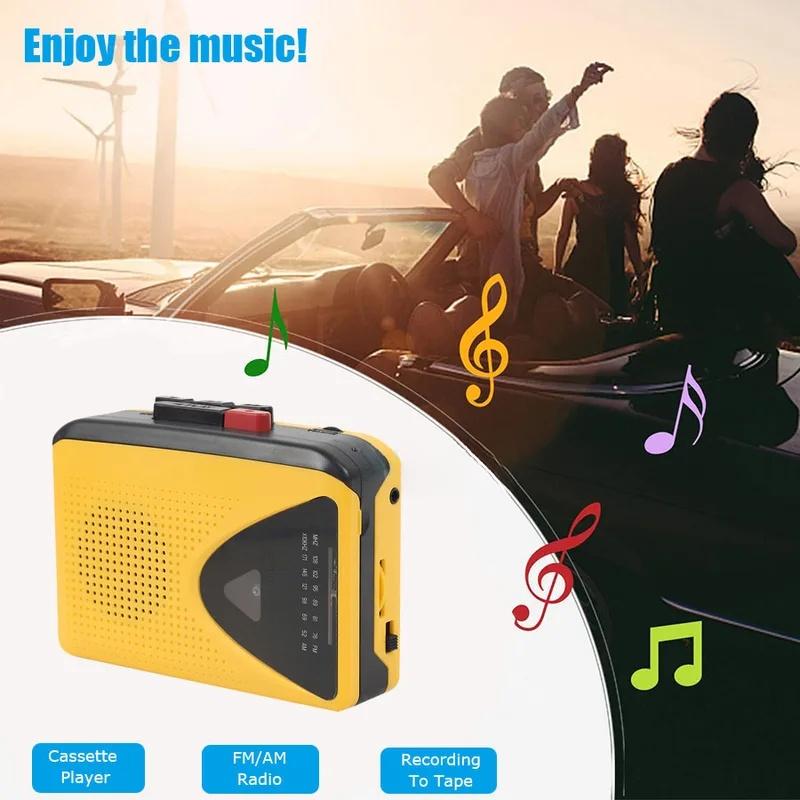 Player Portabil Casete - Înregistrează pe Casetă, Radio AM/FM, Stereo, cu Microfon, Difuzor și Jack 3.5mm