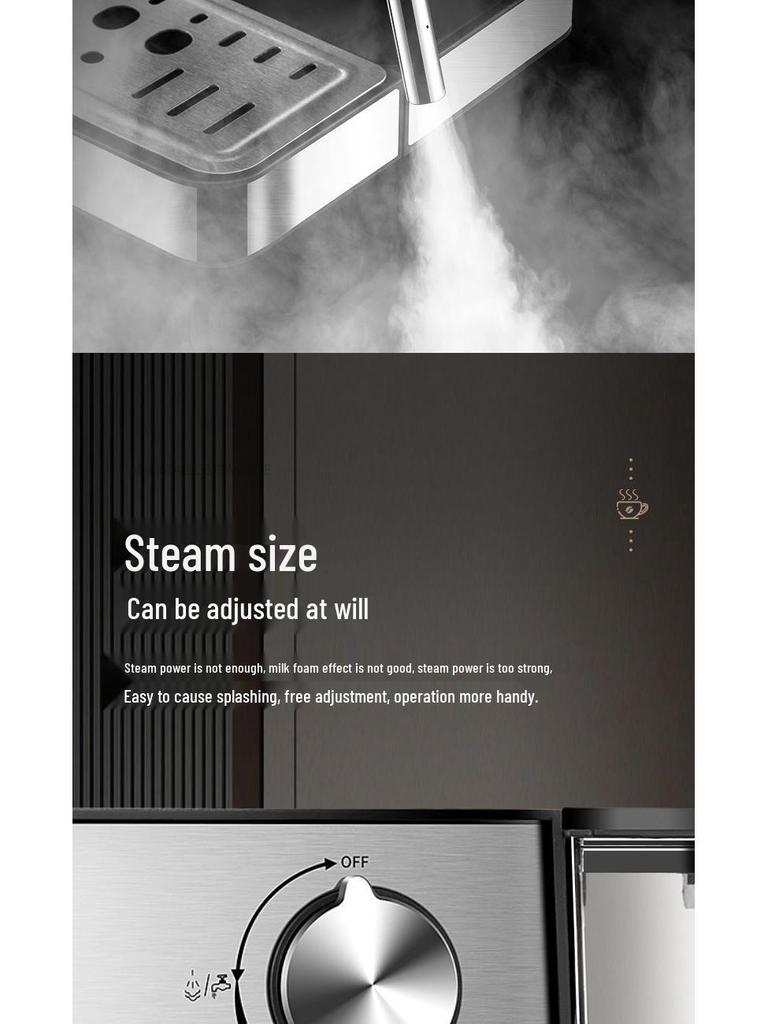 Compact Espresso Machine with Milk Frother for Home & Office