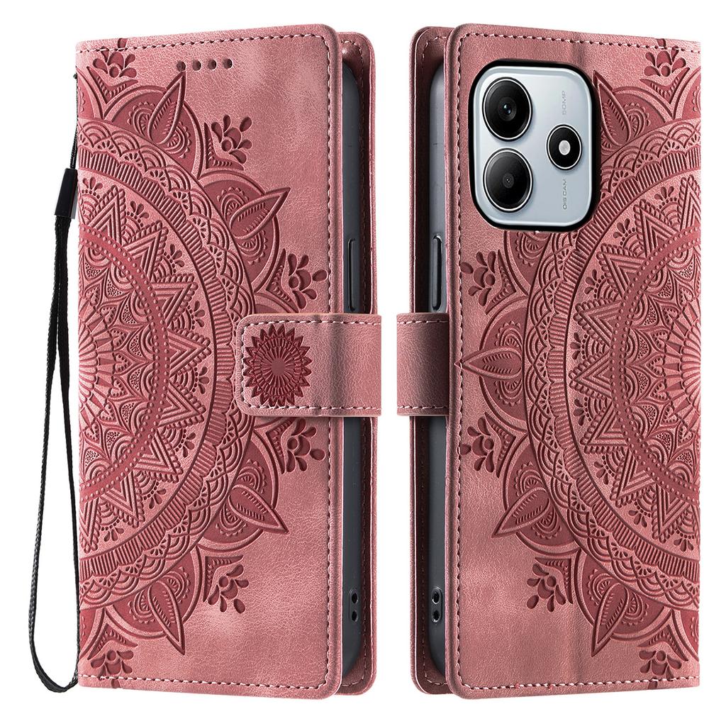 Styl 018 Etui dla Xiaomi Redmi Note 14 5G z nadrukowanym totemem, skórzane etui portfelowe w dotyku skóry