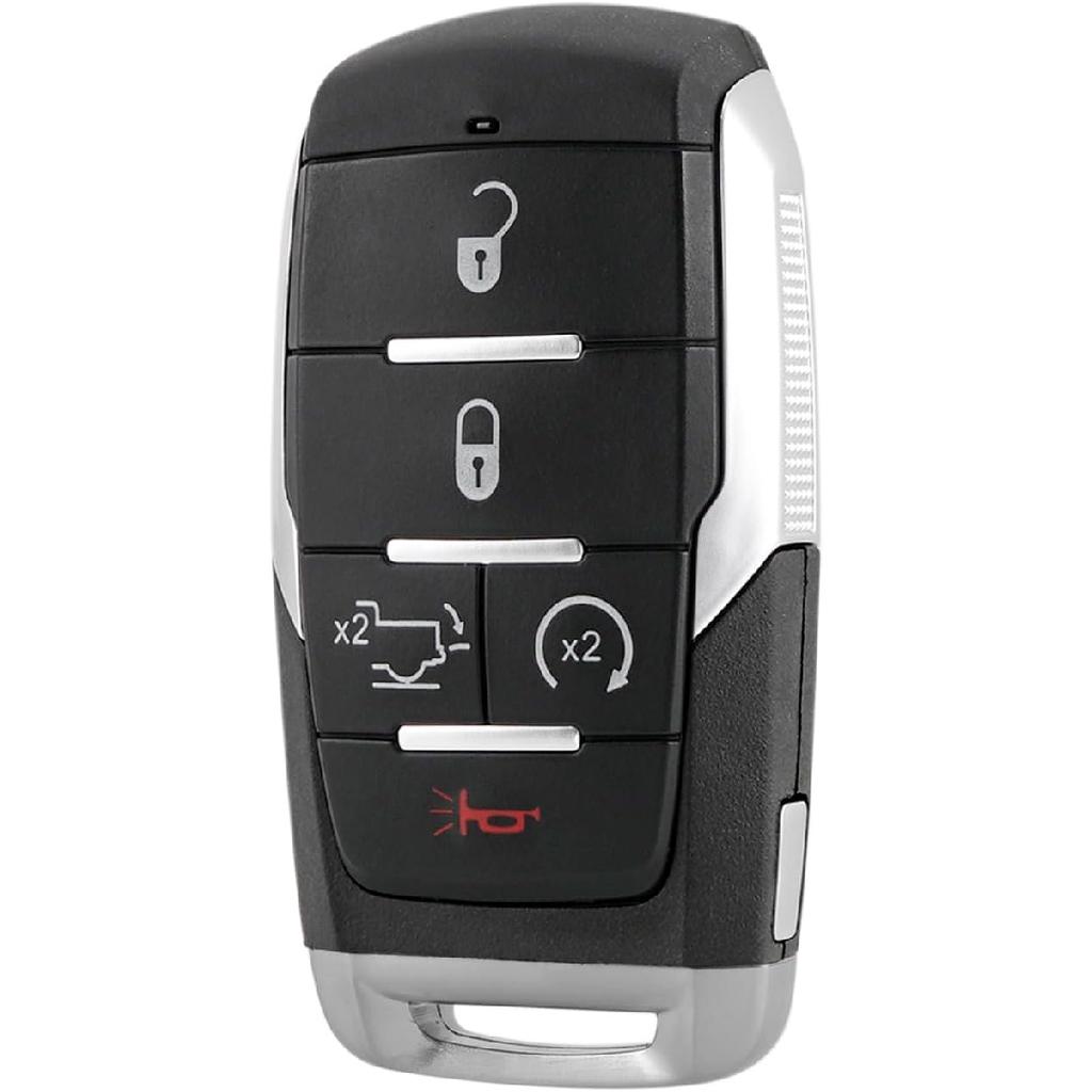 Key Fob Remote Replacement Fits for Dodge Ram 1500 2019 2020 2021 2022 2023 2024 4 Buttons 433MhzSmart Key Fob FCC ID: OHT-4882056 P/N: 68442907