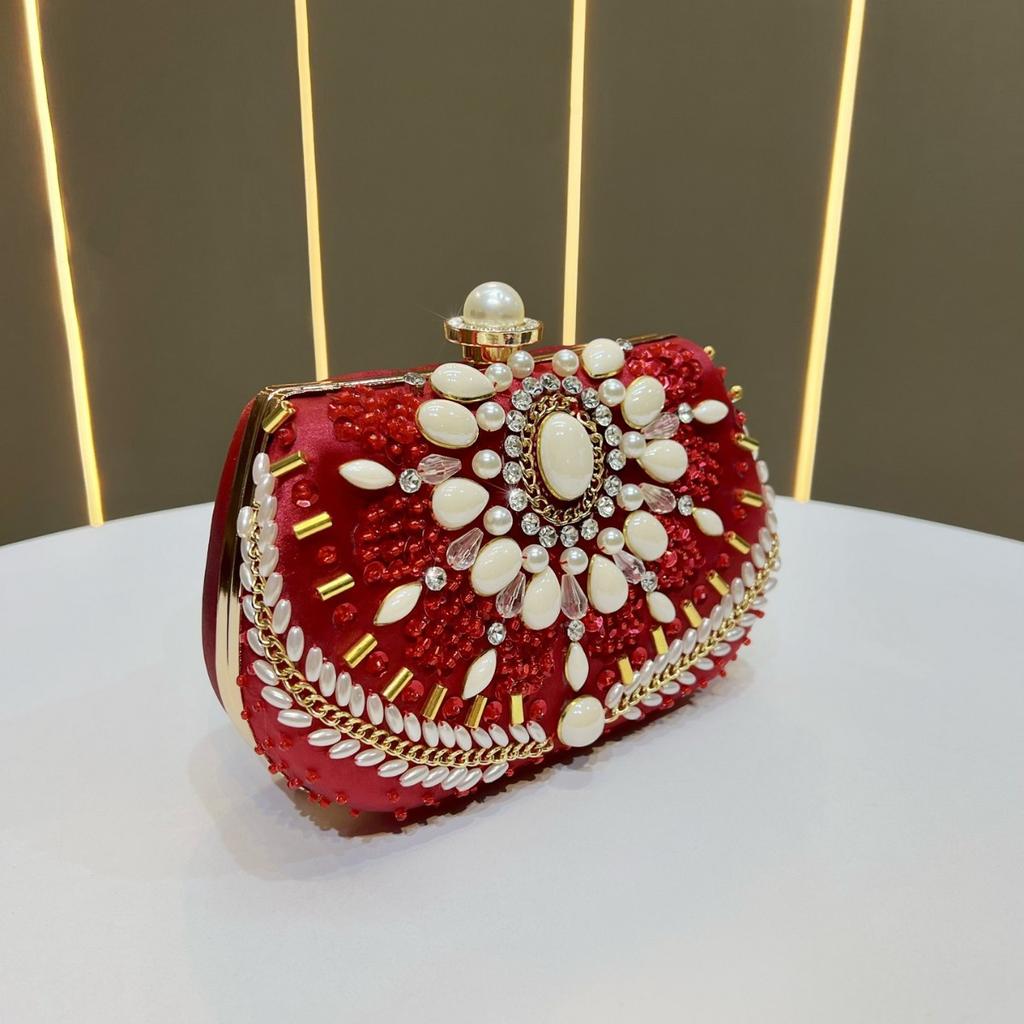 Evening Banquet Formal Dress Handbag Shoulder Bag Women's Bag Diamond-encrusted Clutch Bag