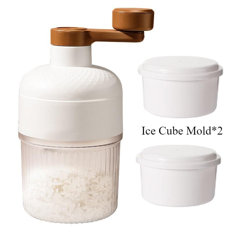 Household Small Size Hand-Operated Making Smoothie Machine with Ice Cube Mold Kitchen Hand Shaved Ice Breaker Ice Crusher