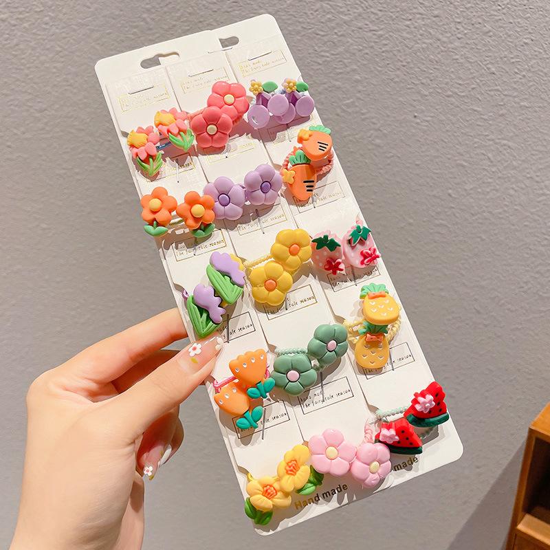 Elastice de păr colorate cu desene animate pentru copii - Drăguțe, elastice de cauciuc cu elasticitate ridicată și bentițe