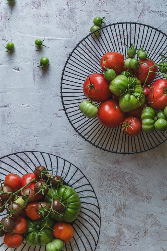 BOWL METAL BASKET 26.5 cm ROUND BLACK WIRE FOR FRUIT AND VEGETABLES LOFT