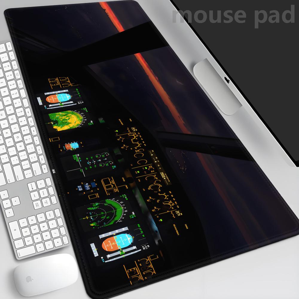 Hd Airplane Speedometer Mouse Pads Plane Instrument Panel Xxl Mousepad NonSlip Rubber Desk Mat Pc Gamer Deskmat Cockpit Playmat