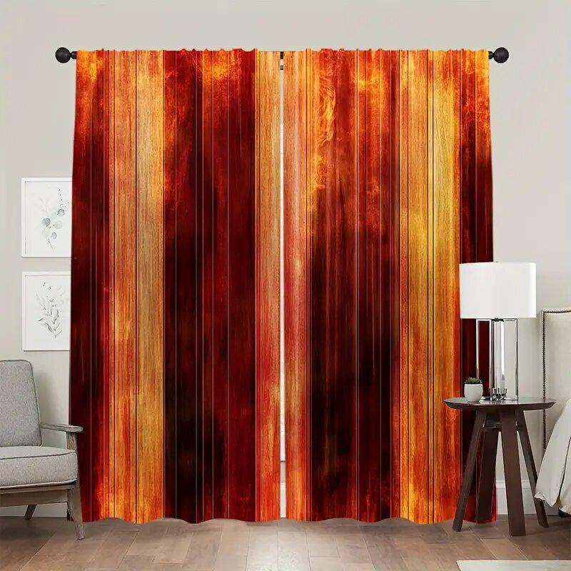 Tonnika Chen Orange Modern Pattern Printed Curtains Pole Bag Bedroom Living Room Home Decoration Curtain Polyester Perfect For Great