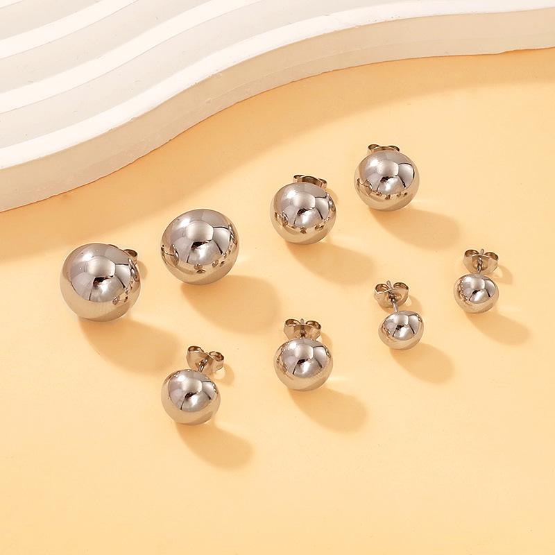 Elegant 18K Gold-Plated Stainless Steel Semi-Circular French Flower Earrings