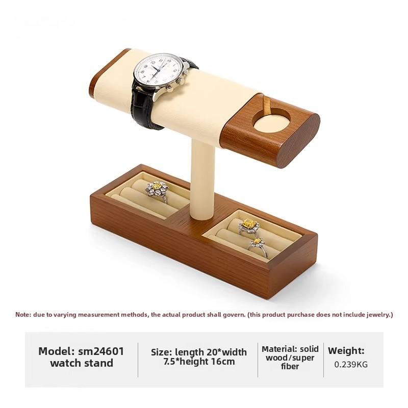 Solid Wood Smart Watch Display Stand With Charging Slot, Household Wristwatch Storage Holder For Men Women