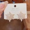 Exaggerated Luxury Crystal Flower Stud Earrings Women'S Temperament Elegant Fashion Design Wedding Party Jewelry Valentine Gifts