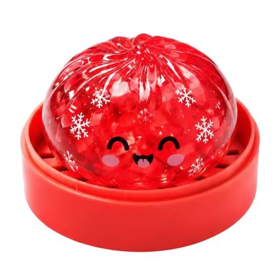 Soft Squeeze Toys Halloween Stress Relief Dumpling Toy with Steamer Glitter Ball Fidget Toy Anxiety Relieving Steamed Bun for Holiday Gift