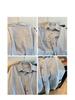 Retro Colorblock Denim Gestreiftes Oversized Polokragenhemd - Langarm, Bunte Knöpfe