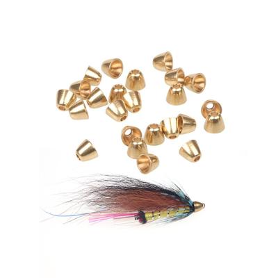 50PCS Brass Conehead Beads Fly Tying Materials for Tube Fly Woolly Buggers Streamers Saltwater Flies Trout Fishing Lure