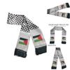 Palestine Flag Scarf 14*130cm Double Layered Polyester Fabric