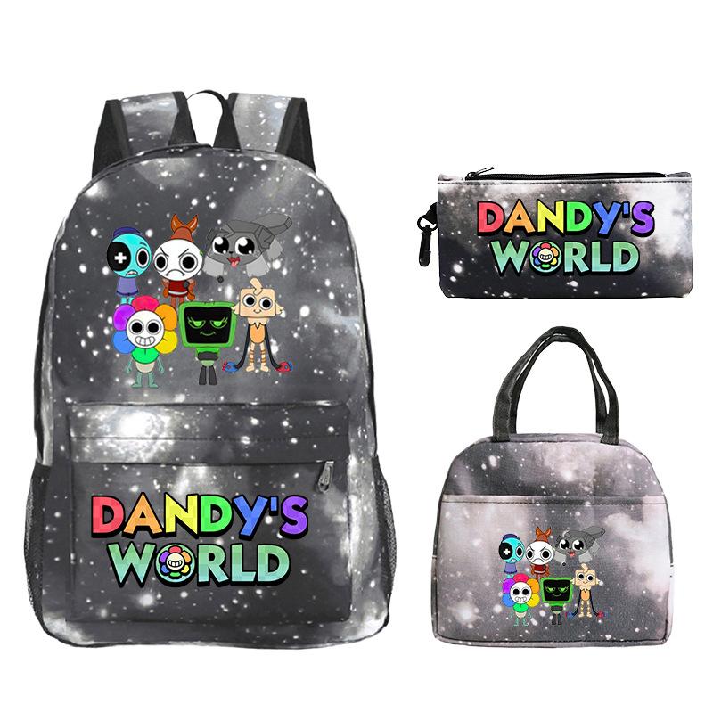 New Dandy's World Game Merchandise Cartoon Printing Student Schoolbag Foreign Trade Pencil Bag Meal Bag Set