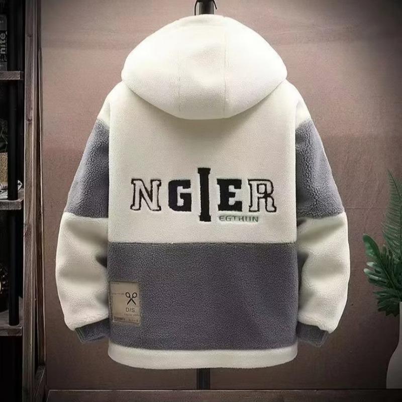 Winter Men's Fashionable Loose Lambskin Cotton Jacket