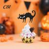 Cake Topper 8 Pcs Cat Cupcake Topper, Halloween Black Cute Kitten Silhouette Food Pick for Baby Shower Birthday Wedding Party Decoration Stable Insert