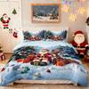 Customized Bed Three-Piece Set Christmas Elements Series Pillowcase Quilt Cover 3D Digital Printing Kit Factory