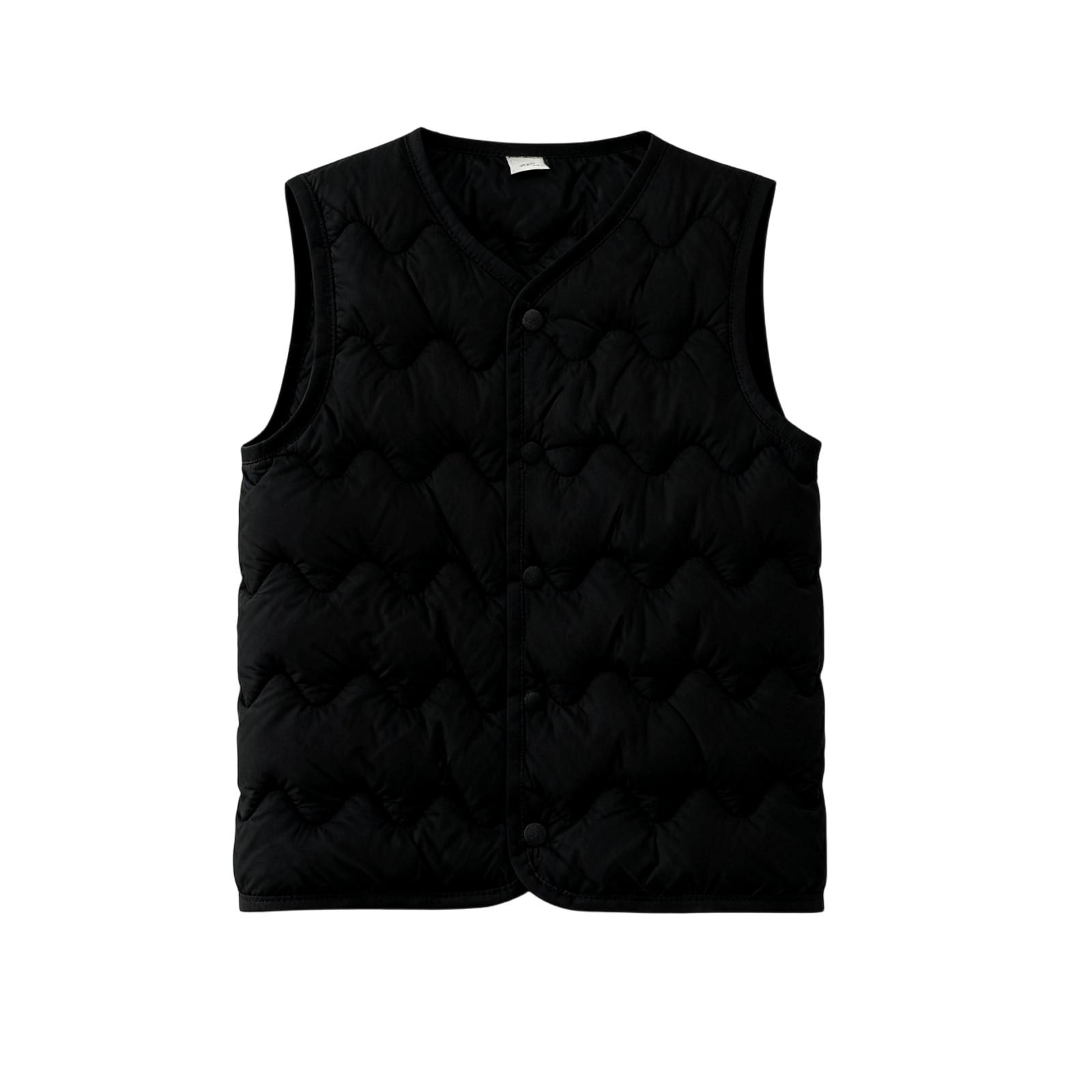 

Children s Fashionable Casual Hooded Vest Jacket 130 чёрный