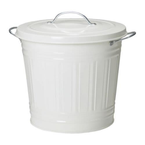IKEA KNODD White 16L Container with Lid, 50171773