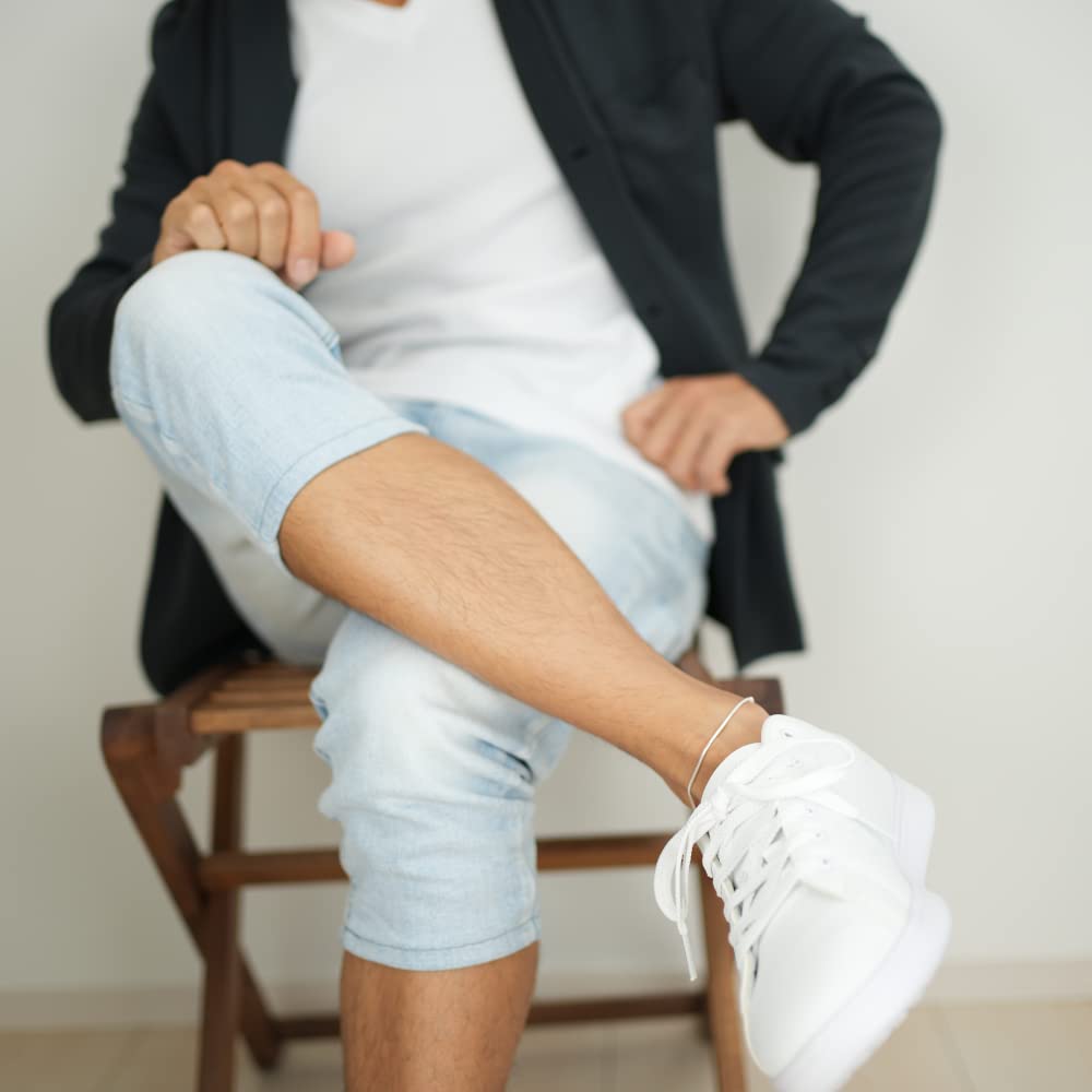 Silver 925 Snake Chain Anklet Simple Misanga [SANT BOLEN] Women's Men's (27)