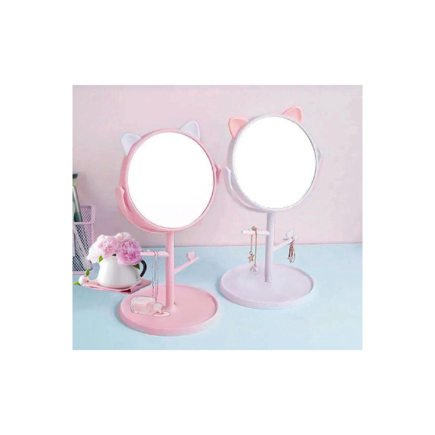 

Настільне дзеркало для макіяжу з котячими вухами з вішалкою