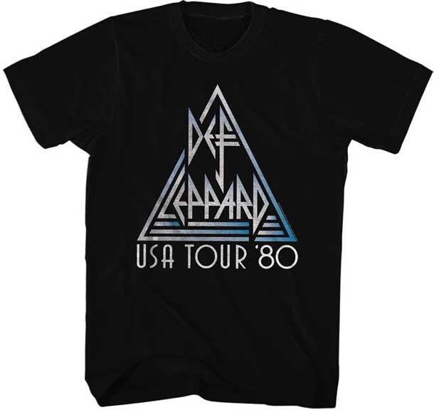 Def Leppard USA Tour 1980 Men T Shirt Rock Band Music Merch XL