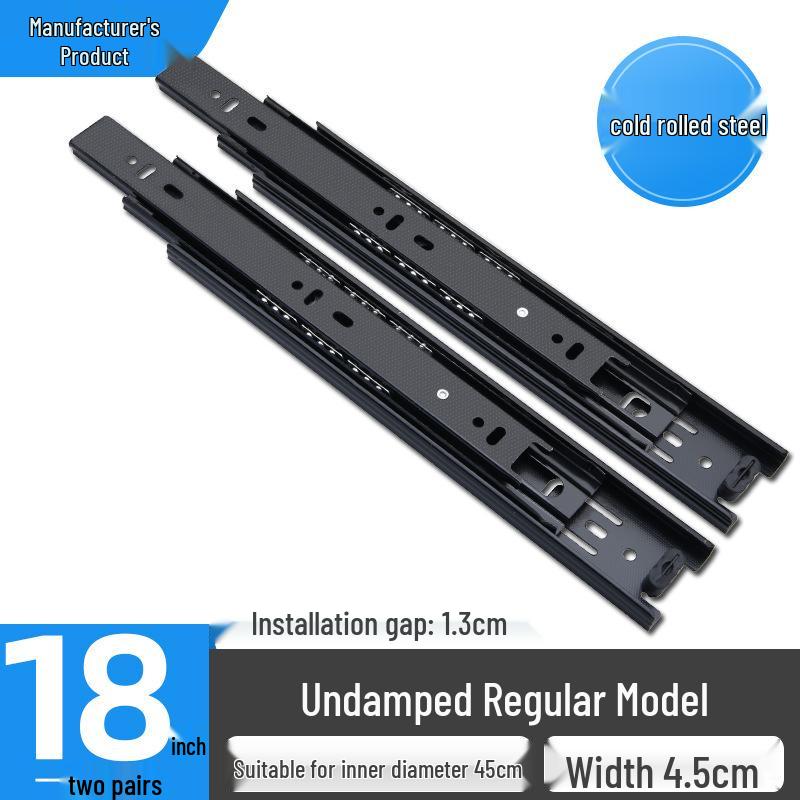 Stainless Steel Soft-Close Drawer Slides: Three-Section, Self-Opening, Silent Runners