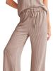 Women's Casual Lounge Set Short Sleeve Top & Wide Leg Pants with Drawstring Waist In 6 Colors