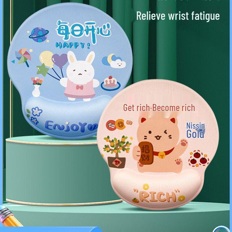 Creative Cartoon Anime Wrist Rest & Mouse Pad - Cute 3D Design for Office