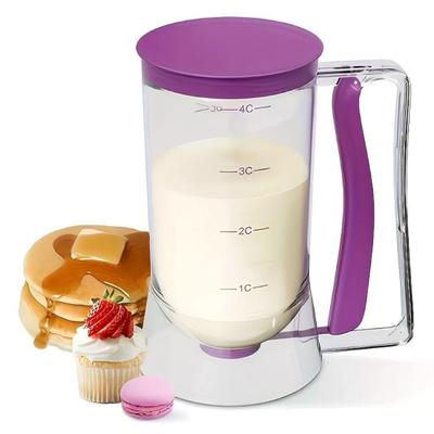 Distributeur de pâte pour la pâtisserie 900 ml Récipient gradué 4 tasses avec bec à libération rapide Plastique sans BPA Verseur de pâte pour crêpes Cupcakes Gaufres