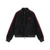 American Style Striped PU Leather Jacket Men Women Vintage Casual Stand Collar Coat