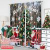 2pcs 2D Flat Printing Merry Christmas Popular Curtains Merry Christmas Santa Tree 100% Polyester Without Electricity 0 Use for