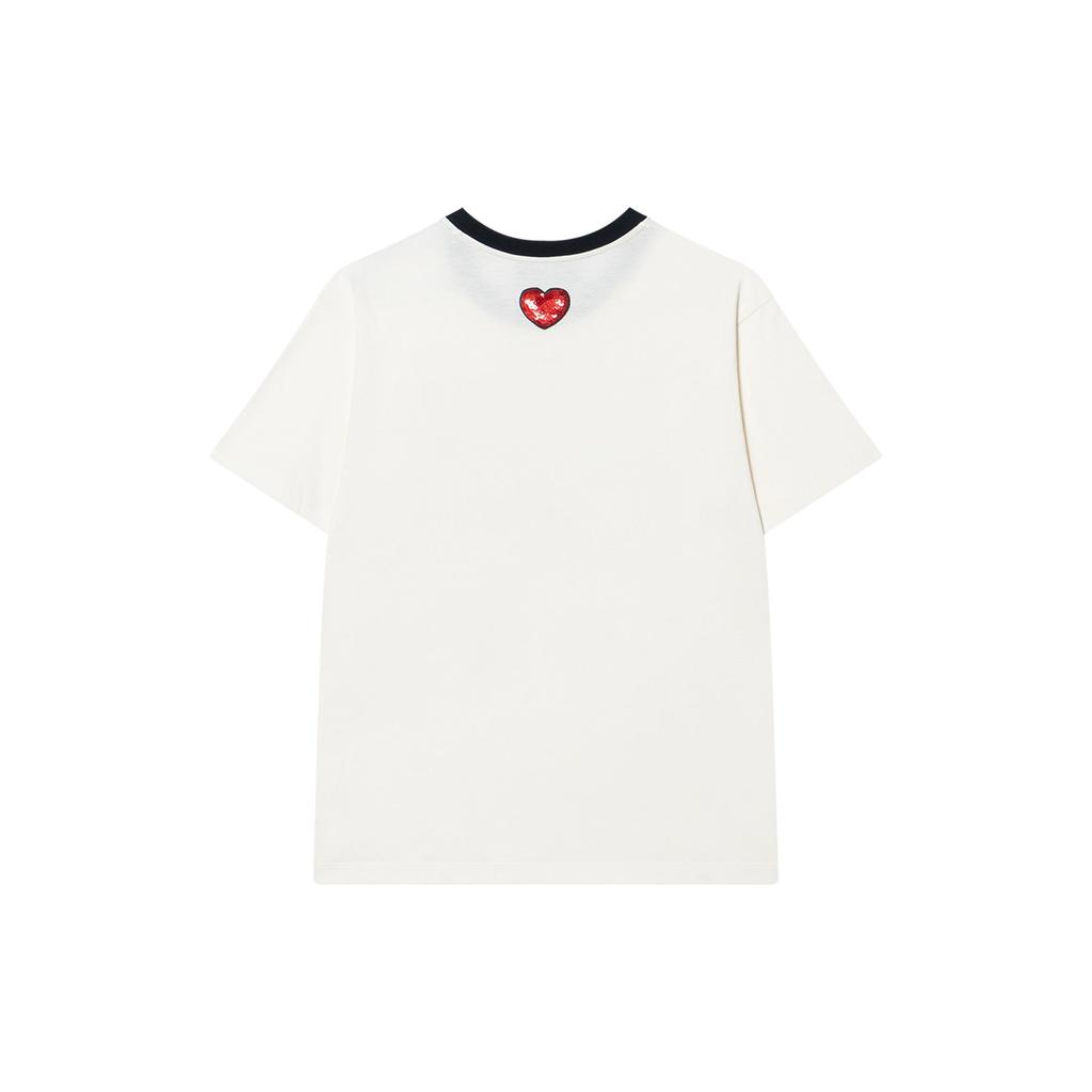GUCCI T Shirts Women's Ecru Crew Neck Moderate Straight Fit 717422-XJFVE-9088